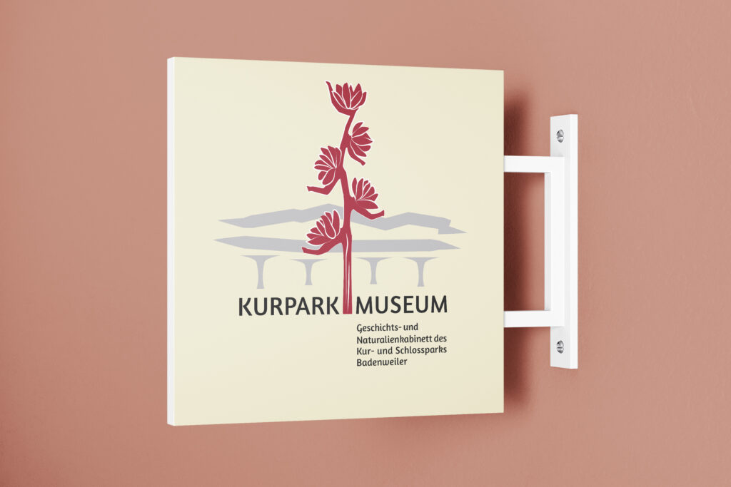 Hinweisschild für das Kurpark-Museum Badenweiler