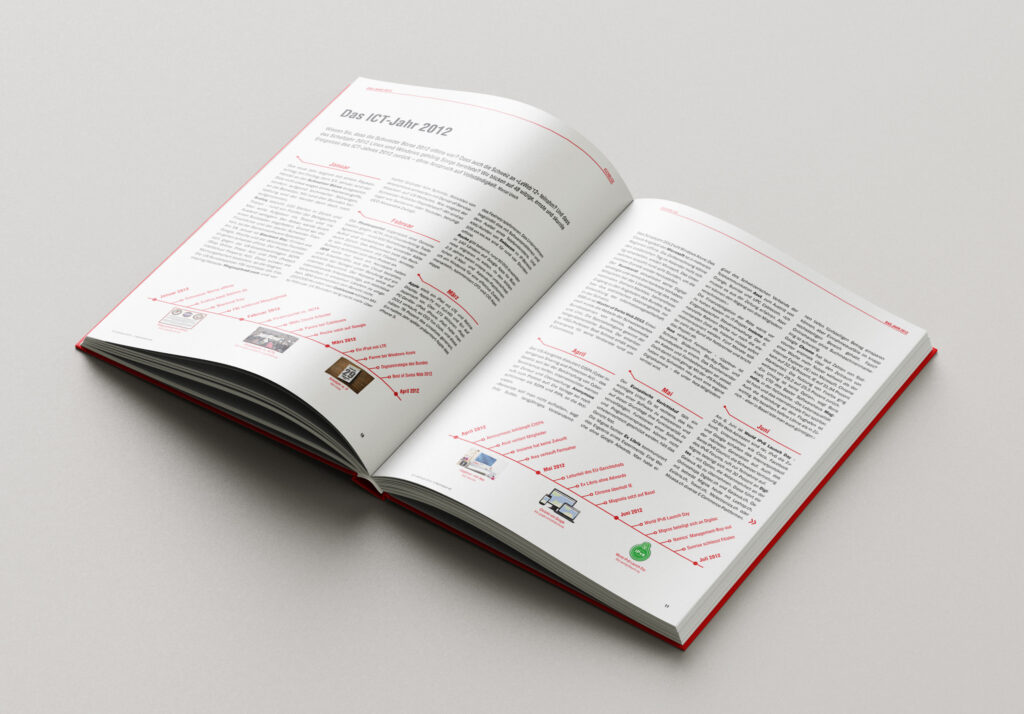 Layout-Design der Innenseiten des Hardcover-Buchs Best of Swiss Web