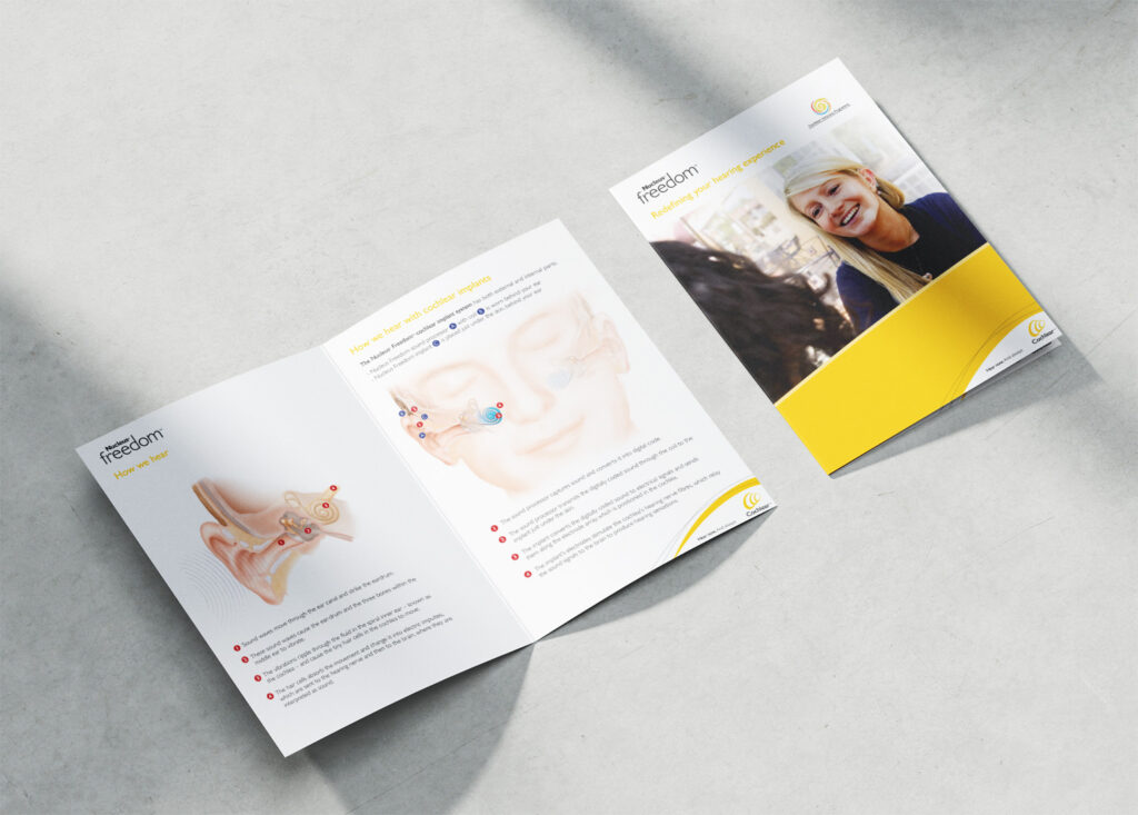 Layout des Informations-Folder für Cochlea Implantate